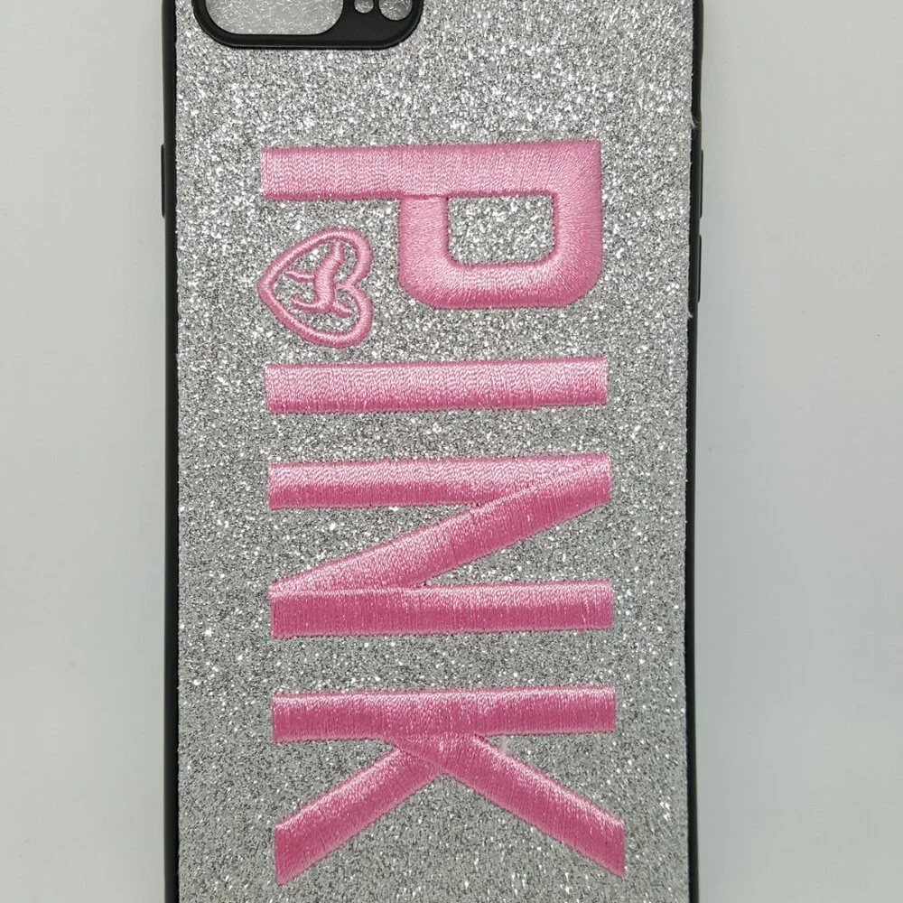 For iPhone 7 Plus Cover Embroidered Text Bling Glitter (2 units)